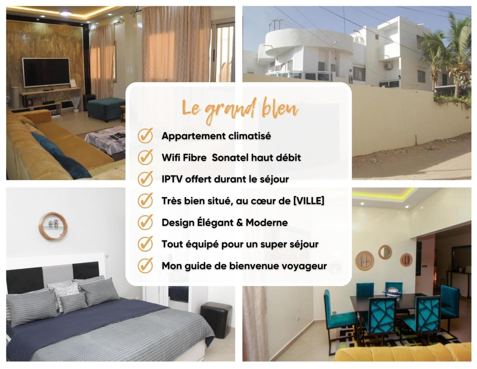 Le "Grand Bleu", Un Bel Appartement Paisible, Sur Et Spatieux Au Coeur De La Station Balneaire De Saly Portudal Exterior foto